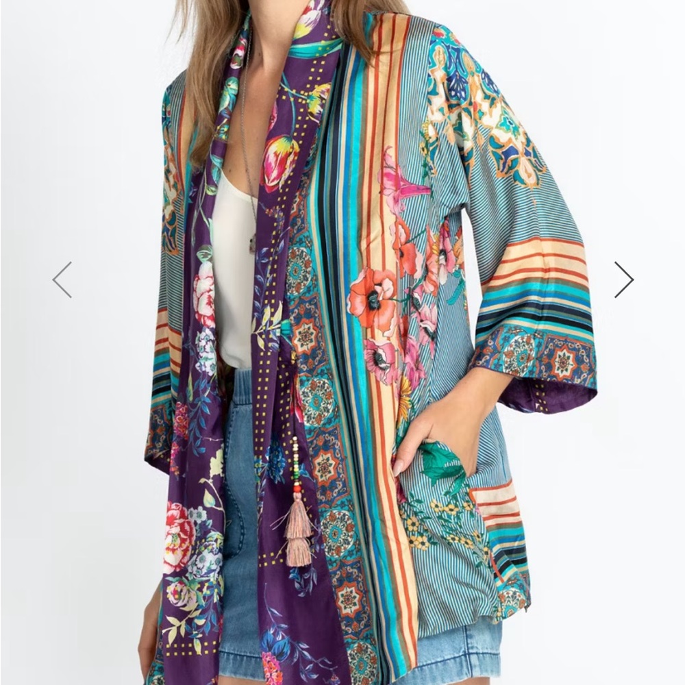 NWT Johnny Was Sz 2X Weller Topiary Hunter Kimono Reversible - Picture 3 of 16